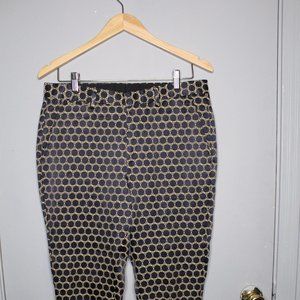 Skinny Crop Pants in Black Jacquard